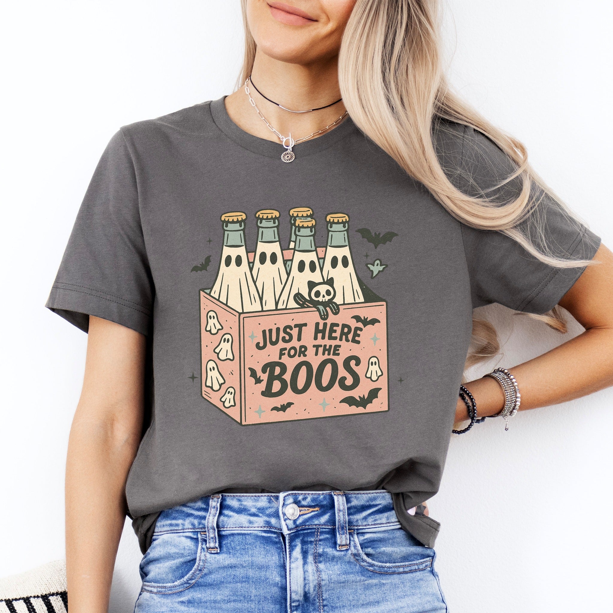 Just Here for the Boos – Funny Ghost T-Shirt