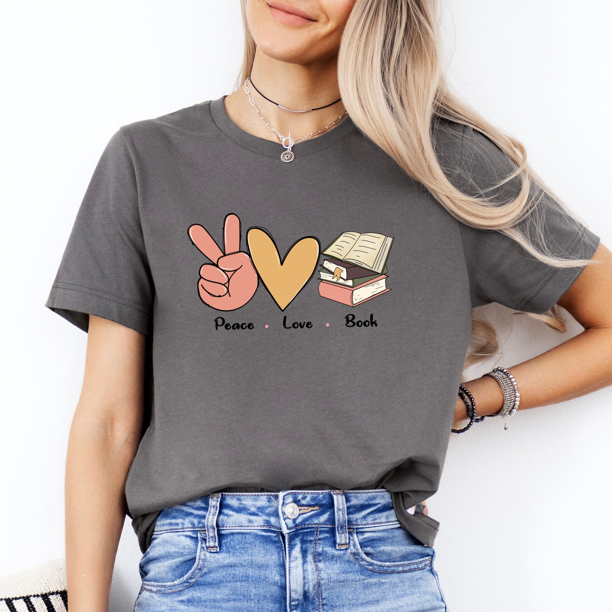 Peace Love Books Tee
