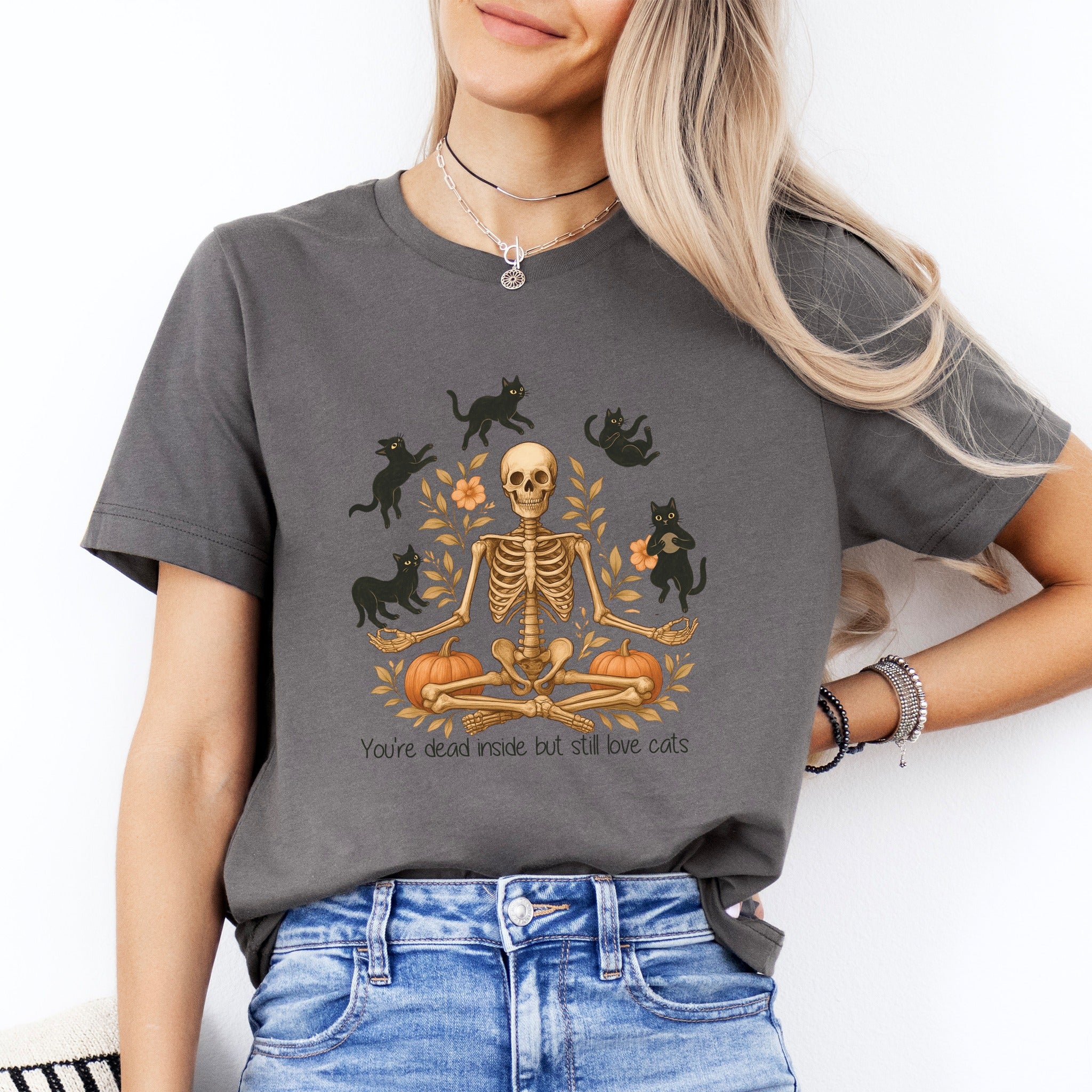 Skeleton Juggling Cats Tee