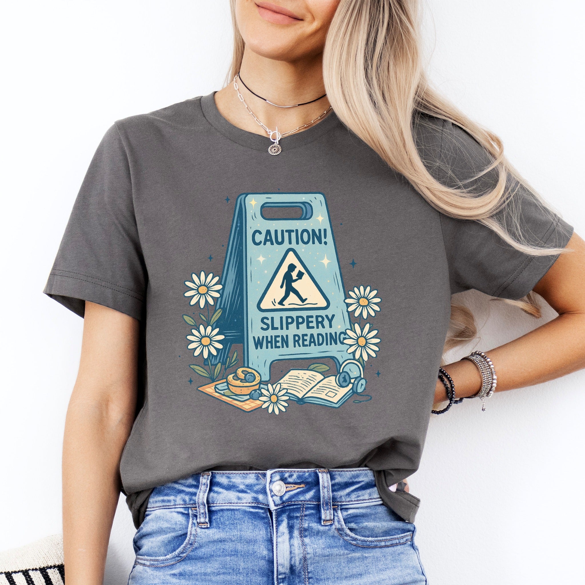 Caution Slippery When Reading Tee