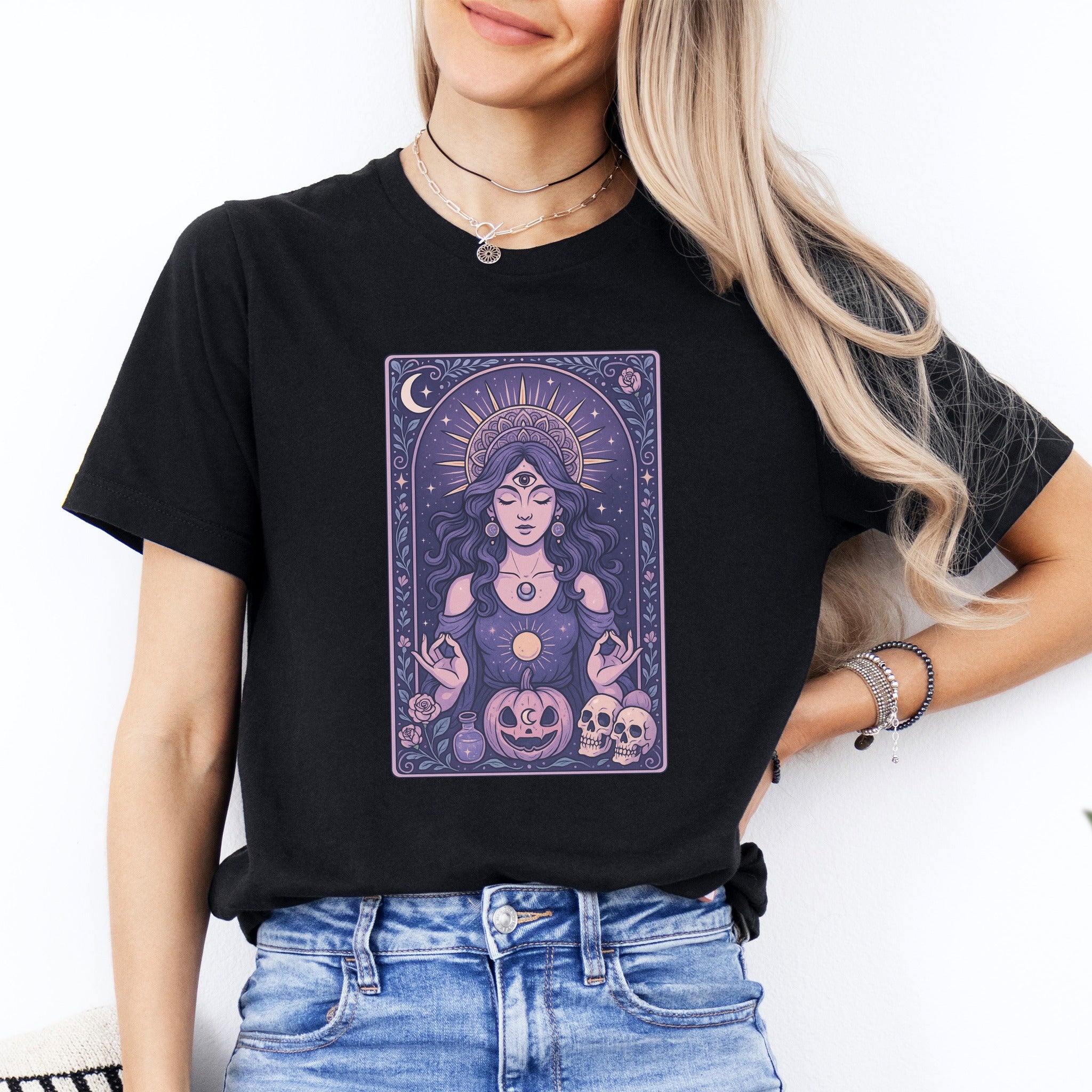 Divine Witch Goddess T-Shirt – Mystic Halloween Tee
