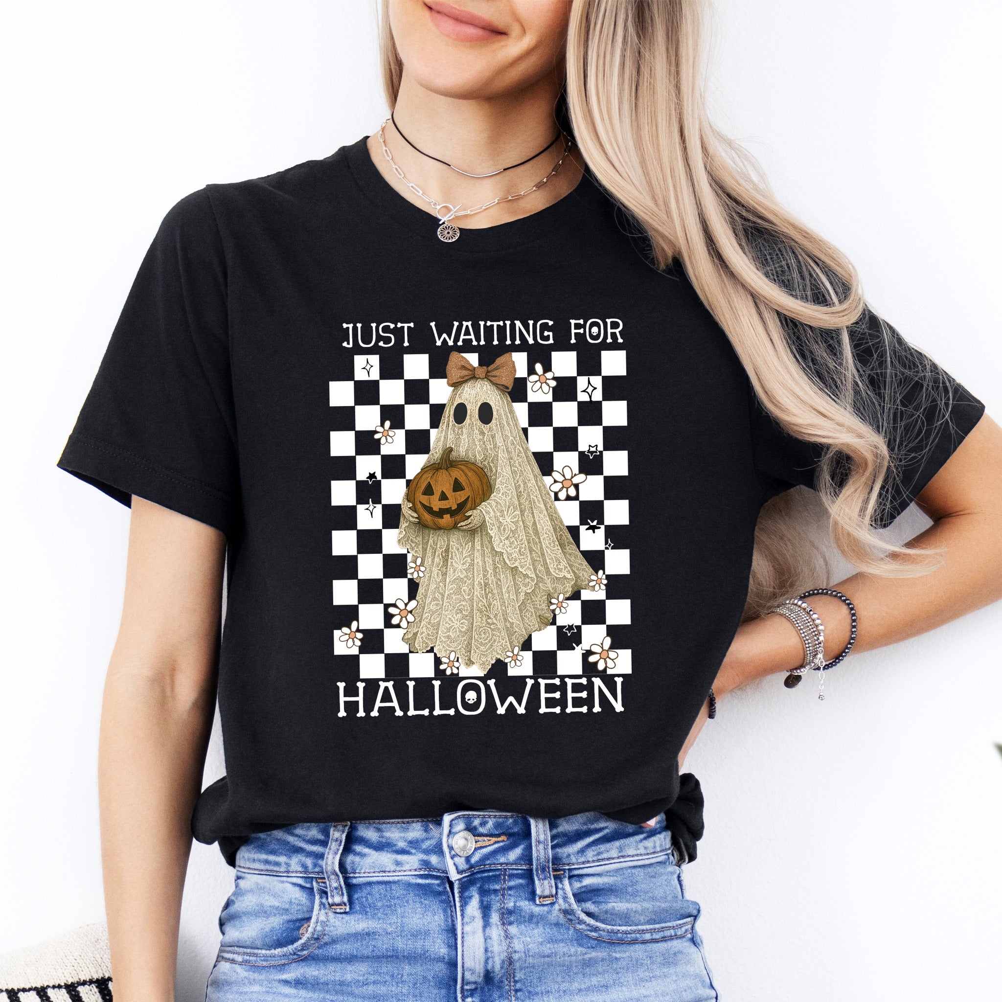 Just Waiting for Halloween Ghost Tee