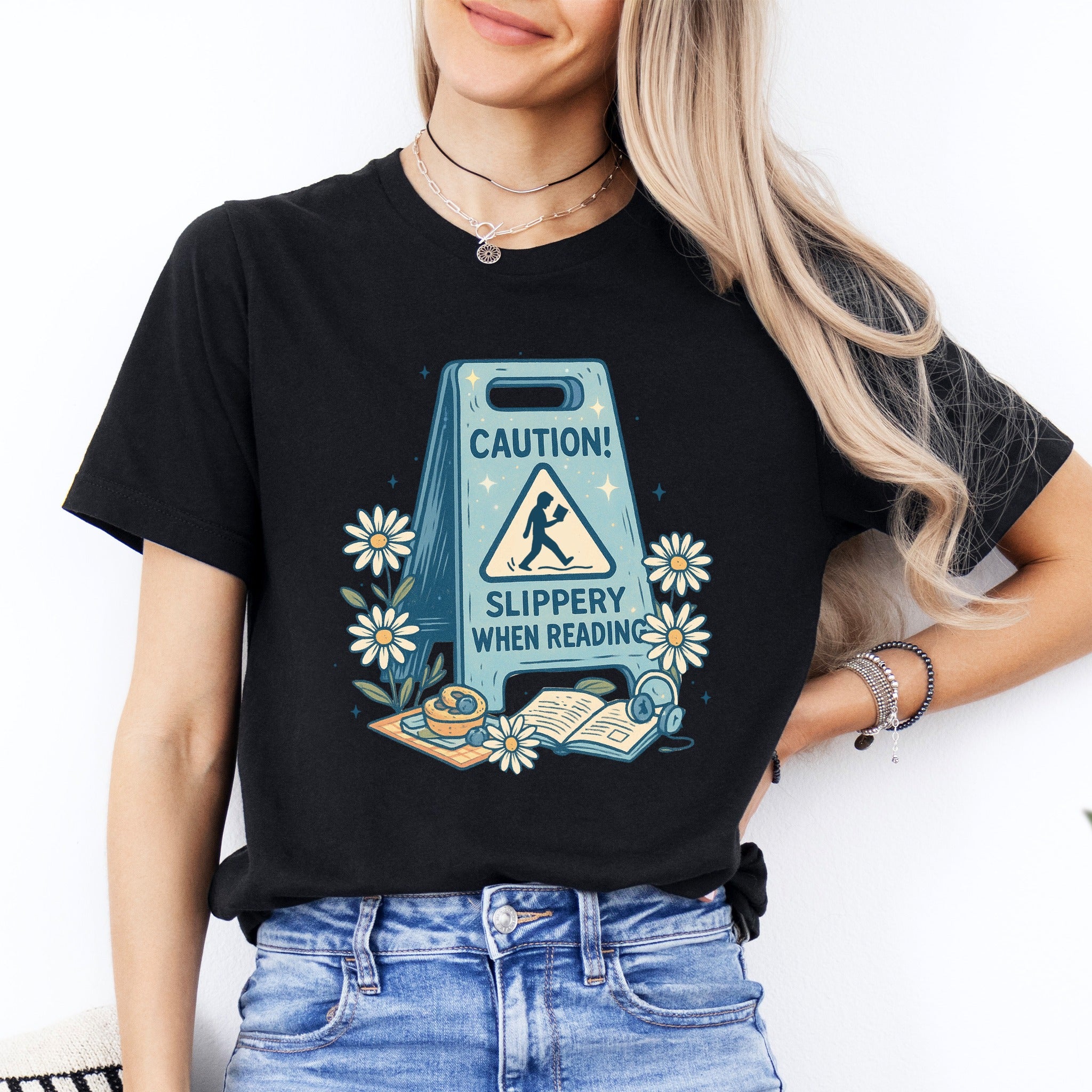 Caution Slippery When Reading Tee