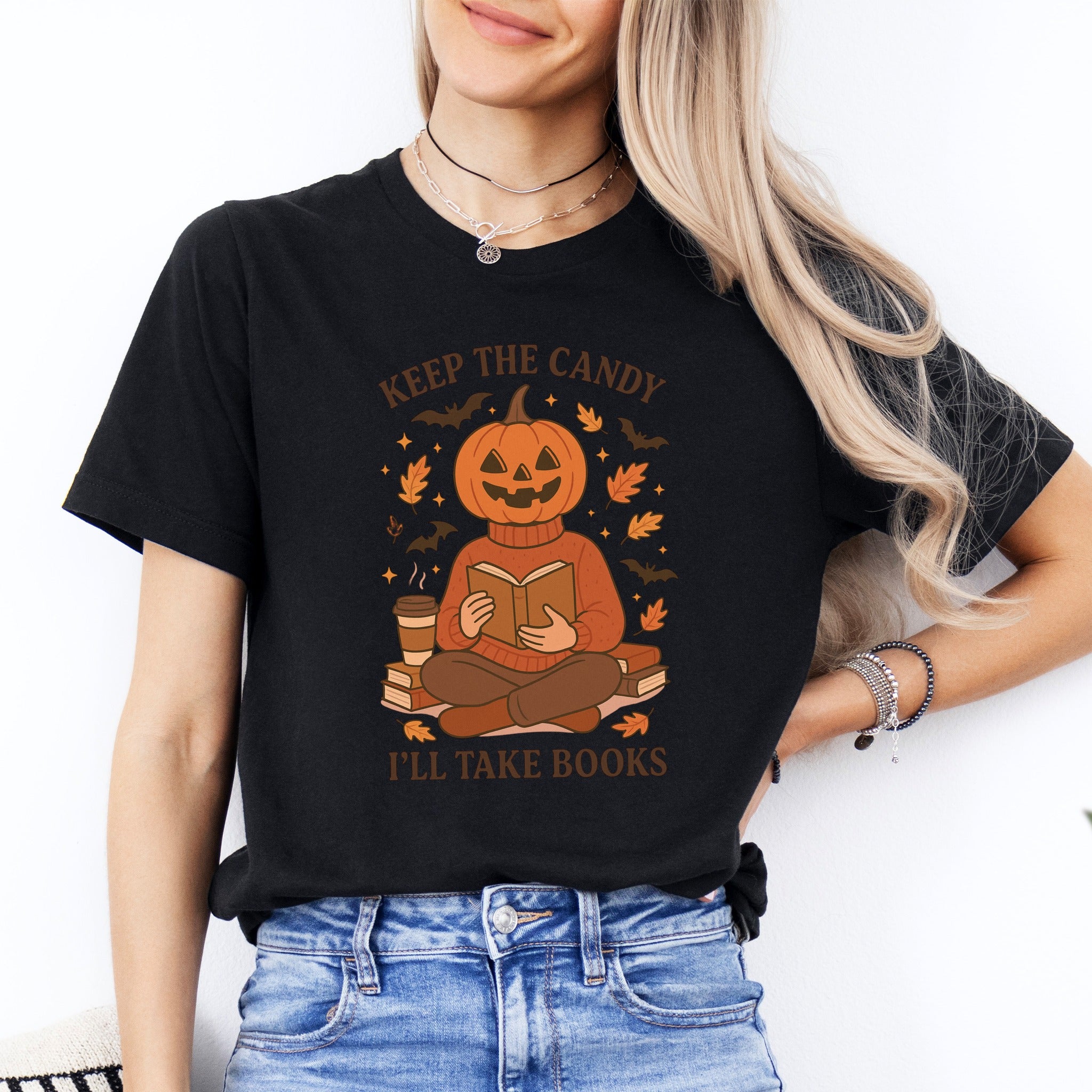 Pumpkin Head Book Lover Tee