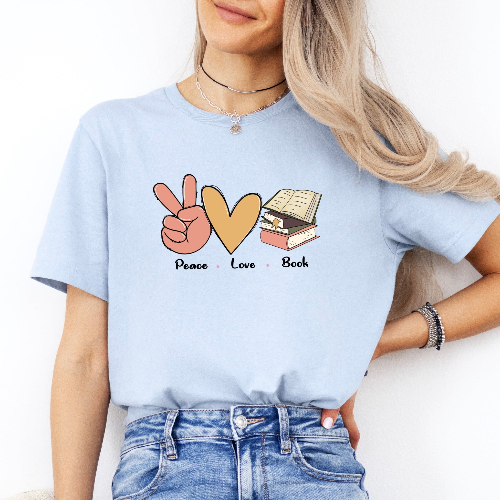Peace Love Books Tee