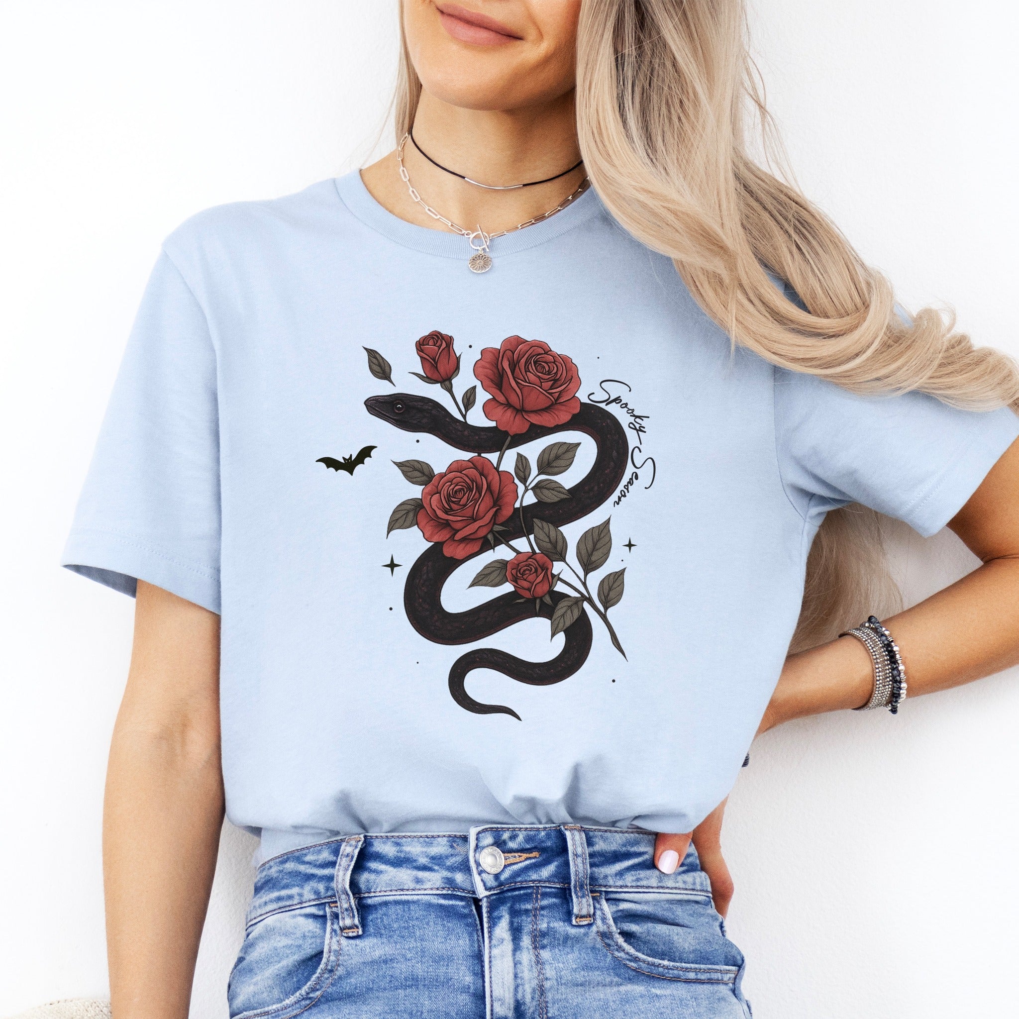 Spooky Season Snake Rose Tee