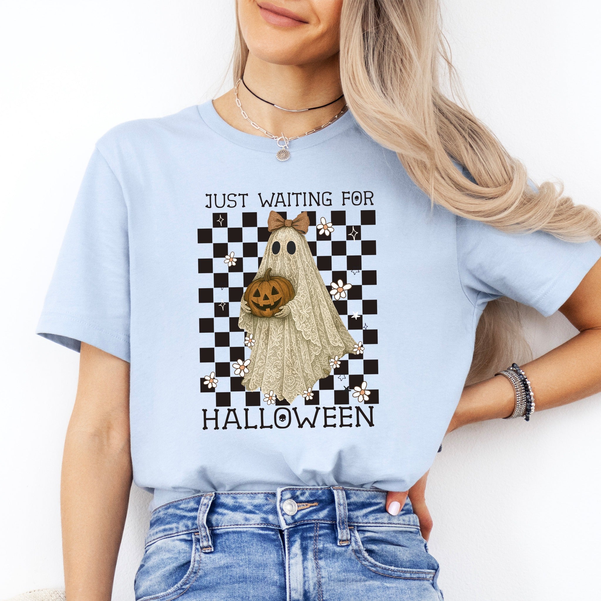 Just Waiting for Halloween Ghost Tee