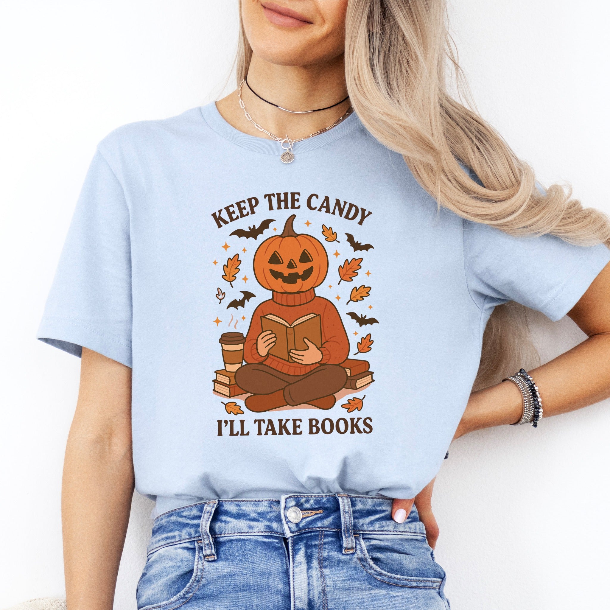 Pumpkin Head Book Lover Tee