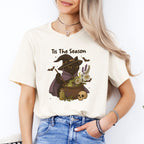 Witch Cat Tis The Season Halloween Shirt