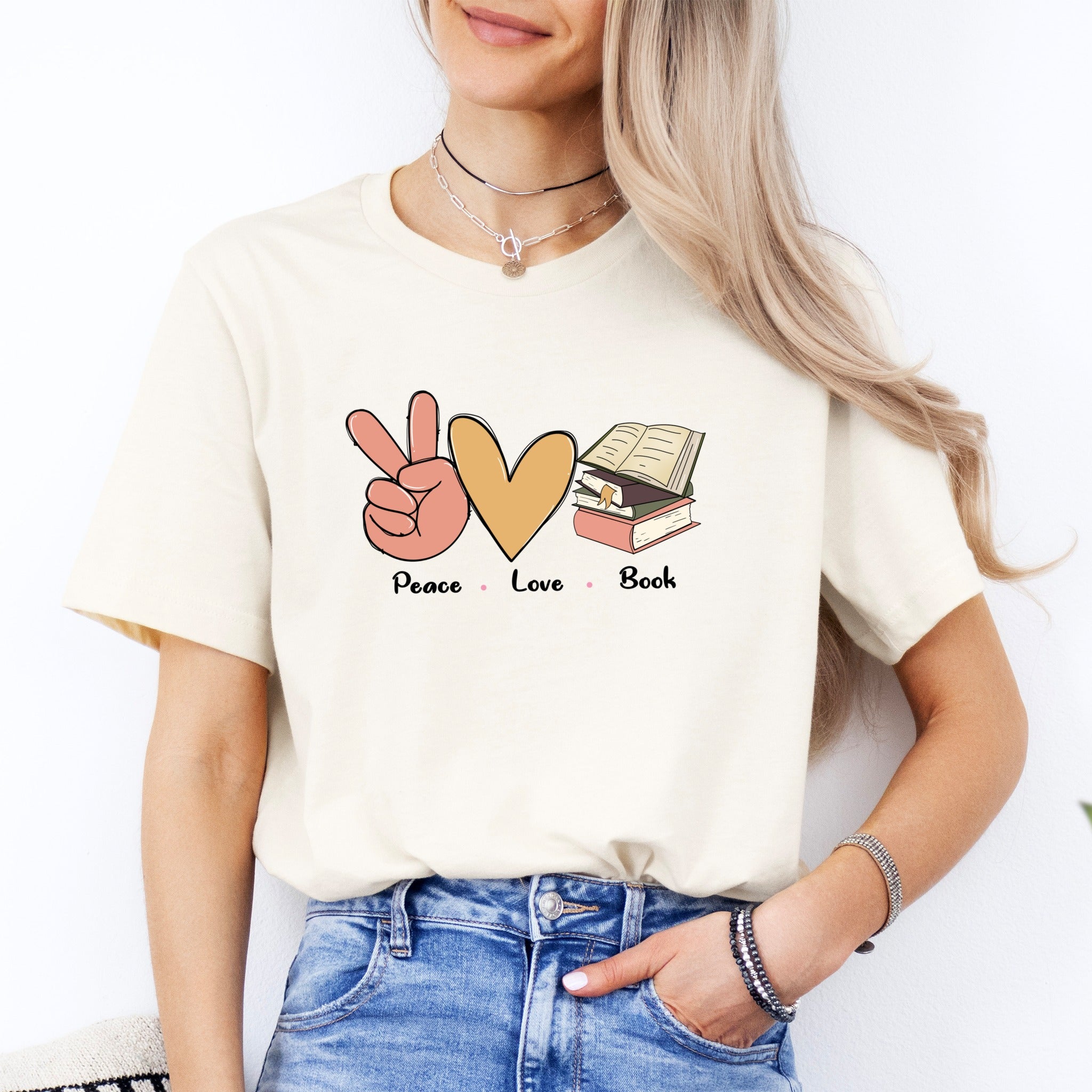 Peace Love Books Tee
