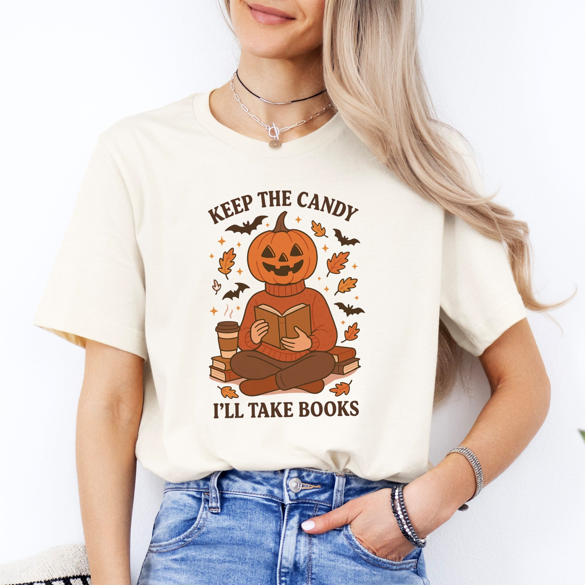 Pumpkin Head Book Lover Tee