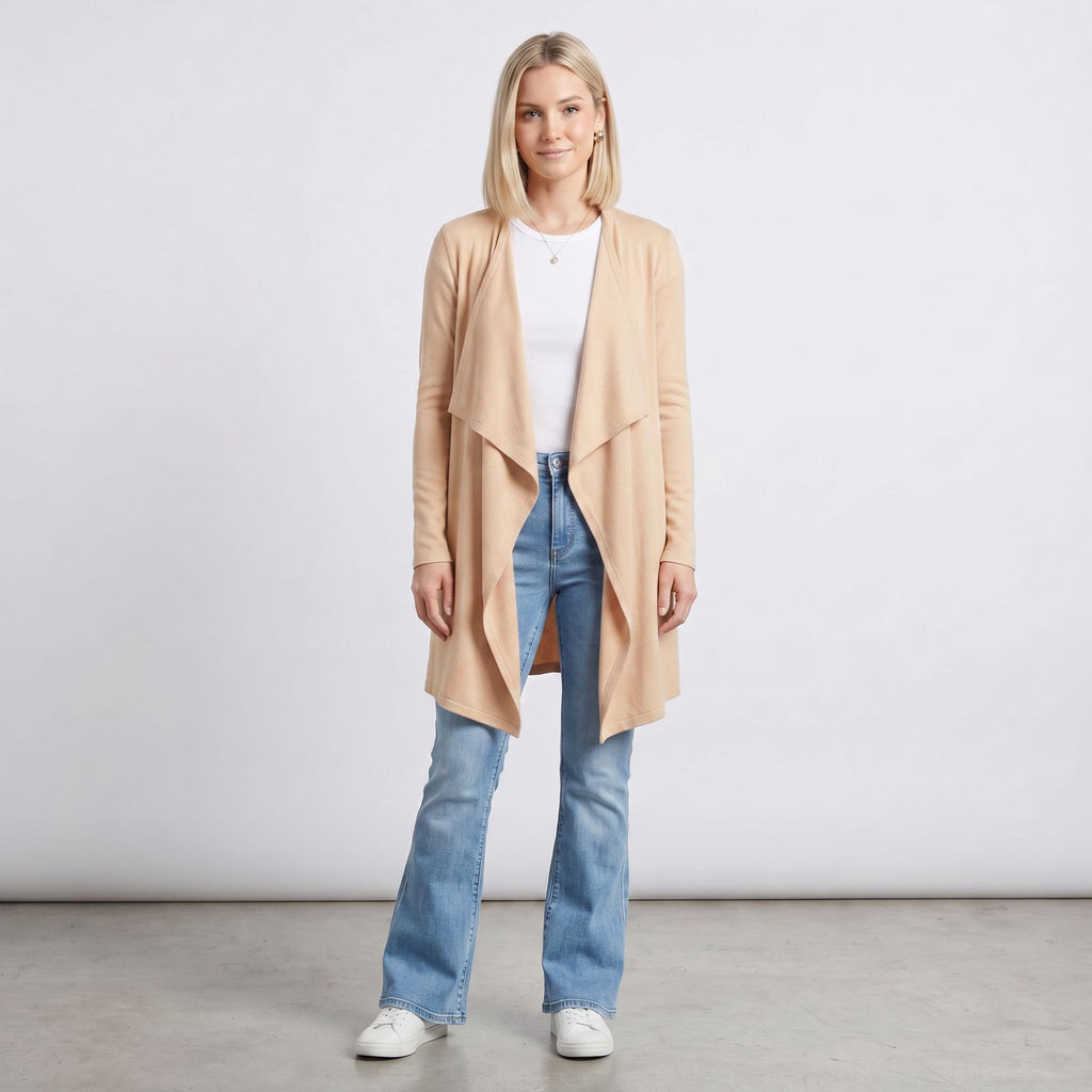 Knee Length Draped Cardigan