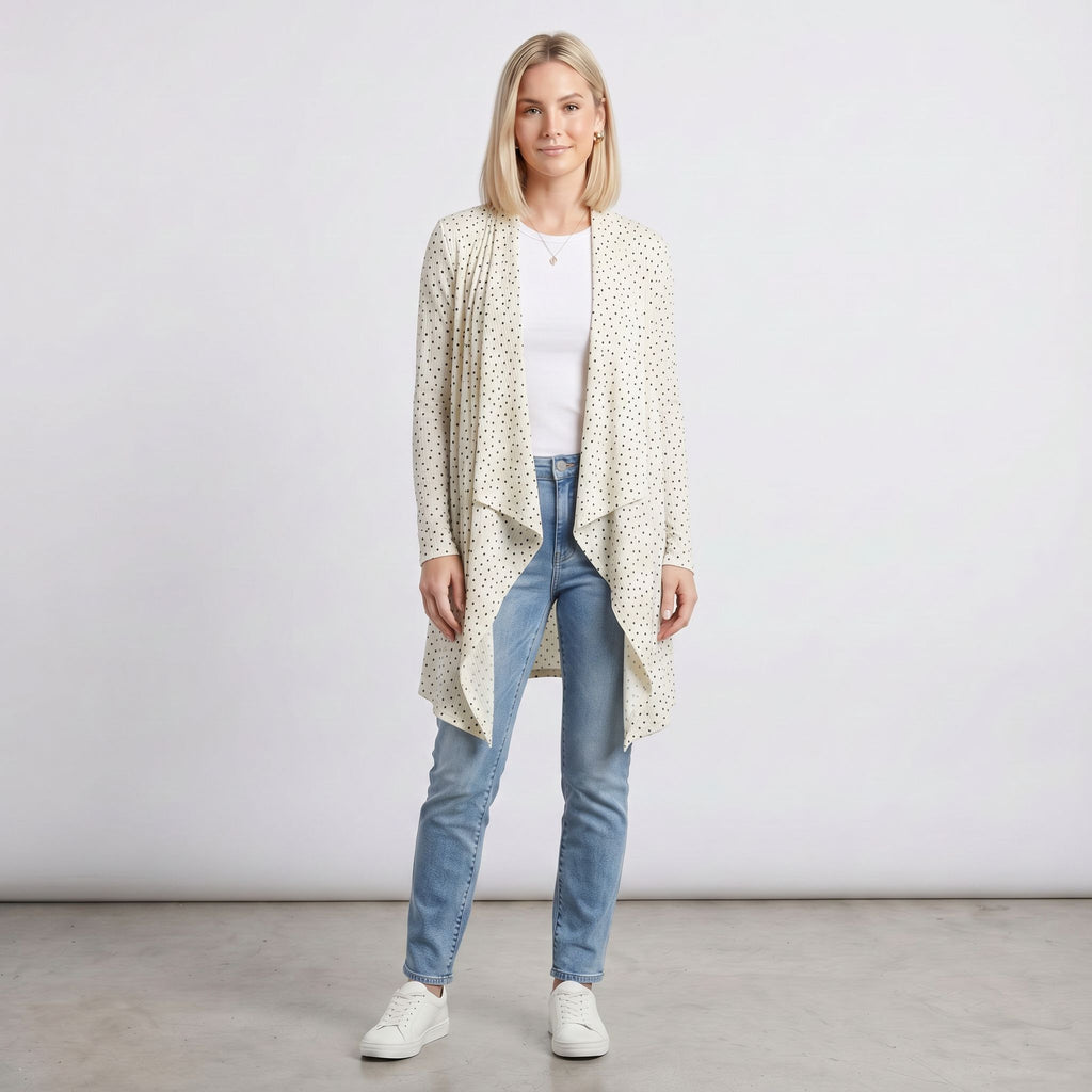 Knee Length Draped Cardigan