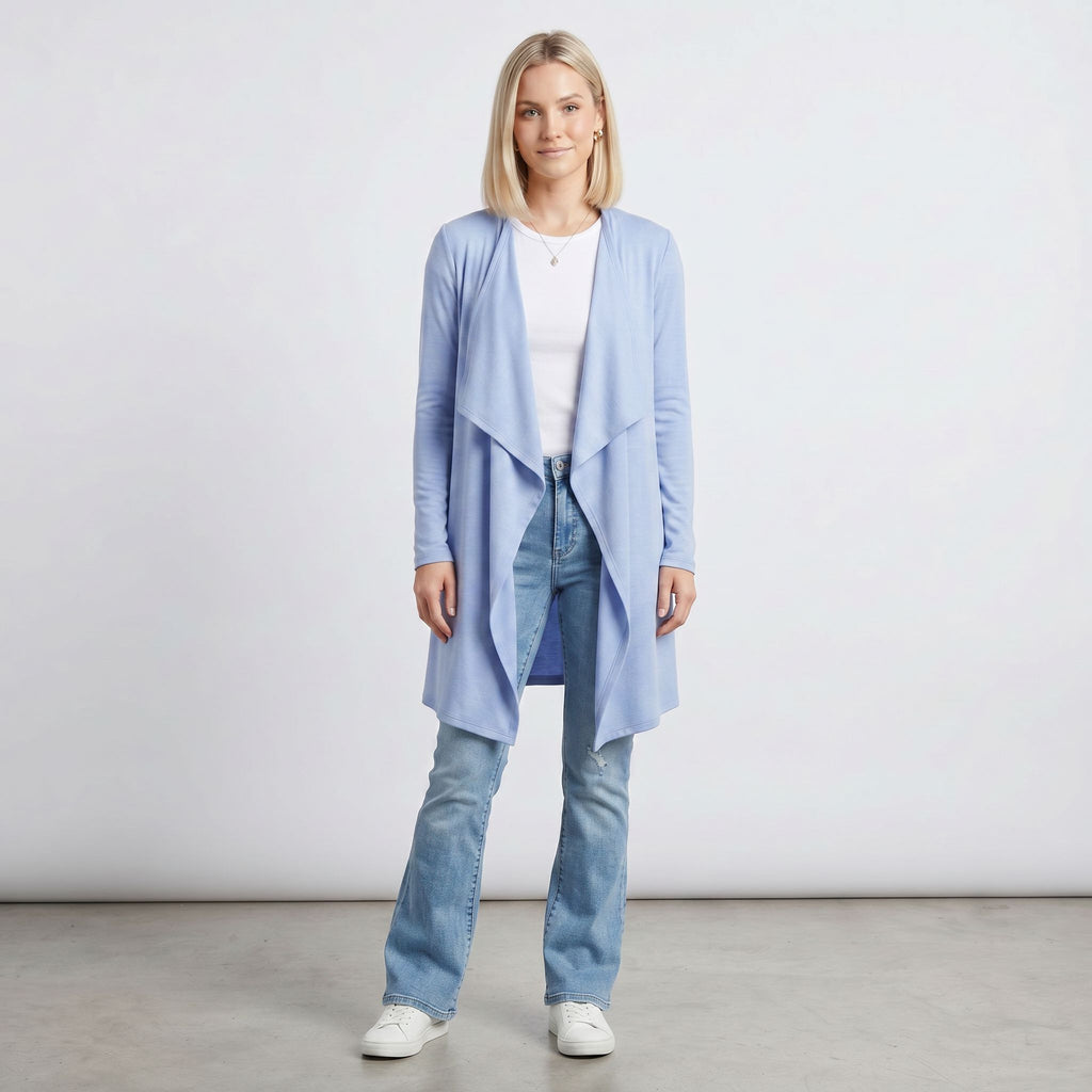 Knee Length Draped Cardigan