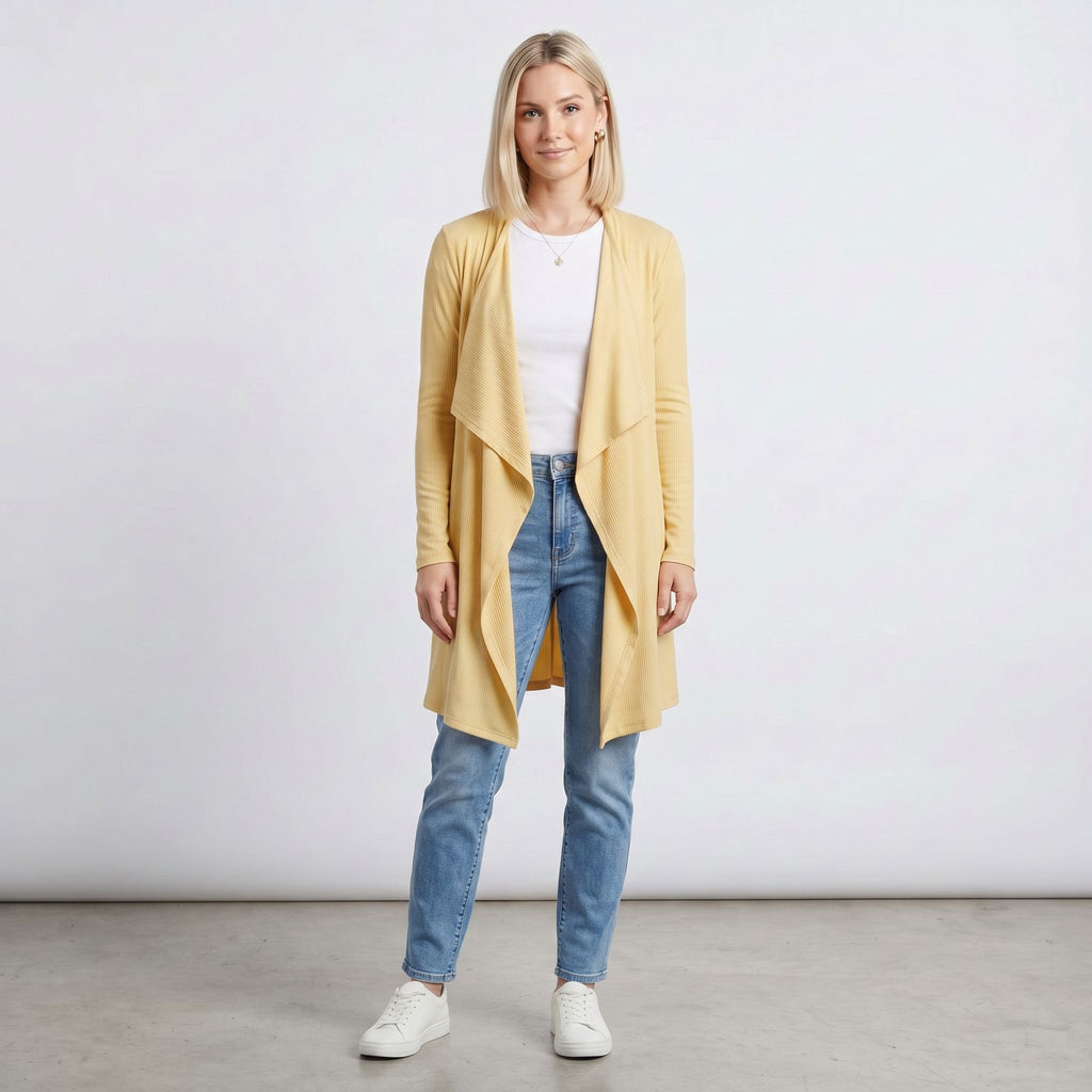 Knee Length Draped Cardigan