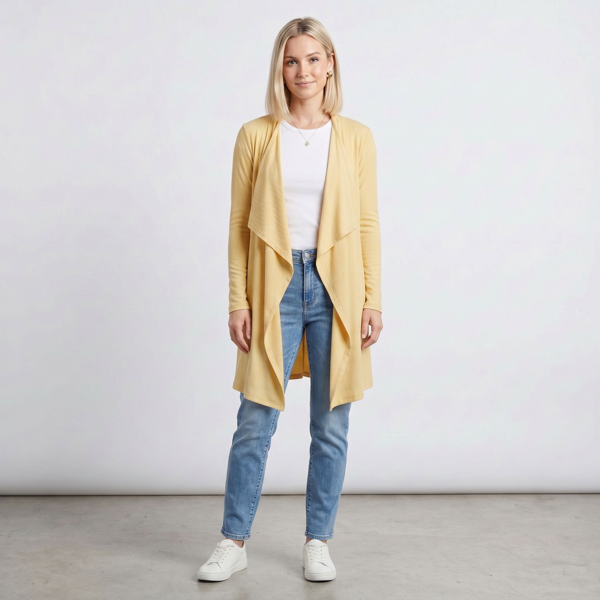 Knee Length Draped Cardigan