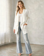 Open Front Waterfall Cardigan – Lightweight DTY Brushed
