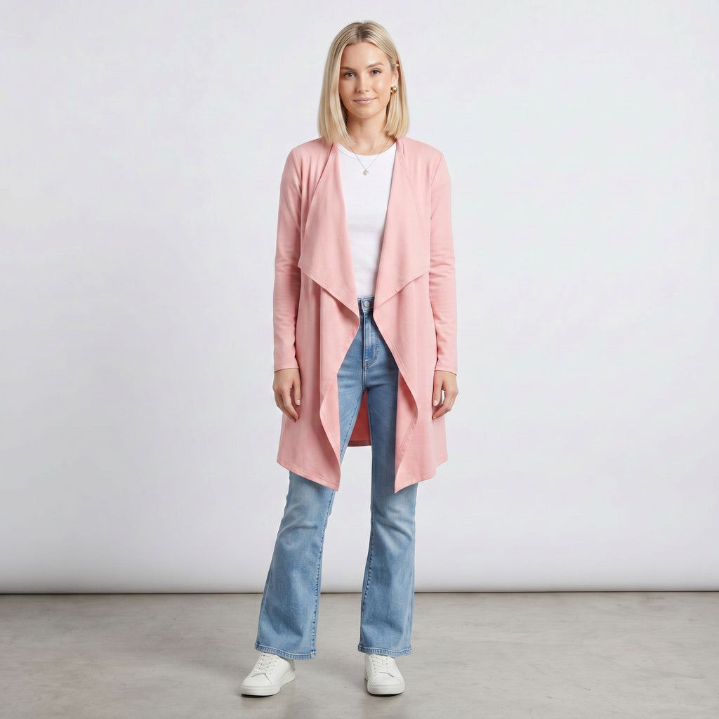 Knee Length Draped Cardigan