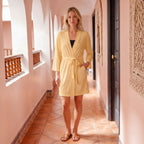 Soft Rib Knit Wrap Robe with Hidden Side Pockets – Everyday & Maternity