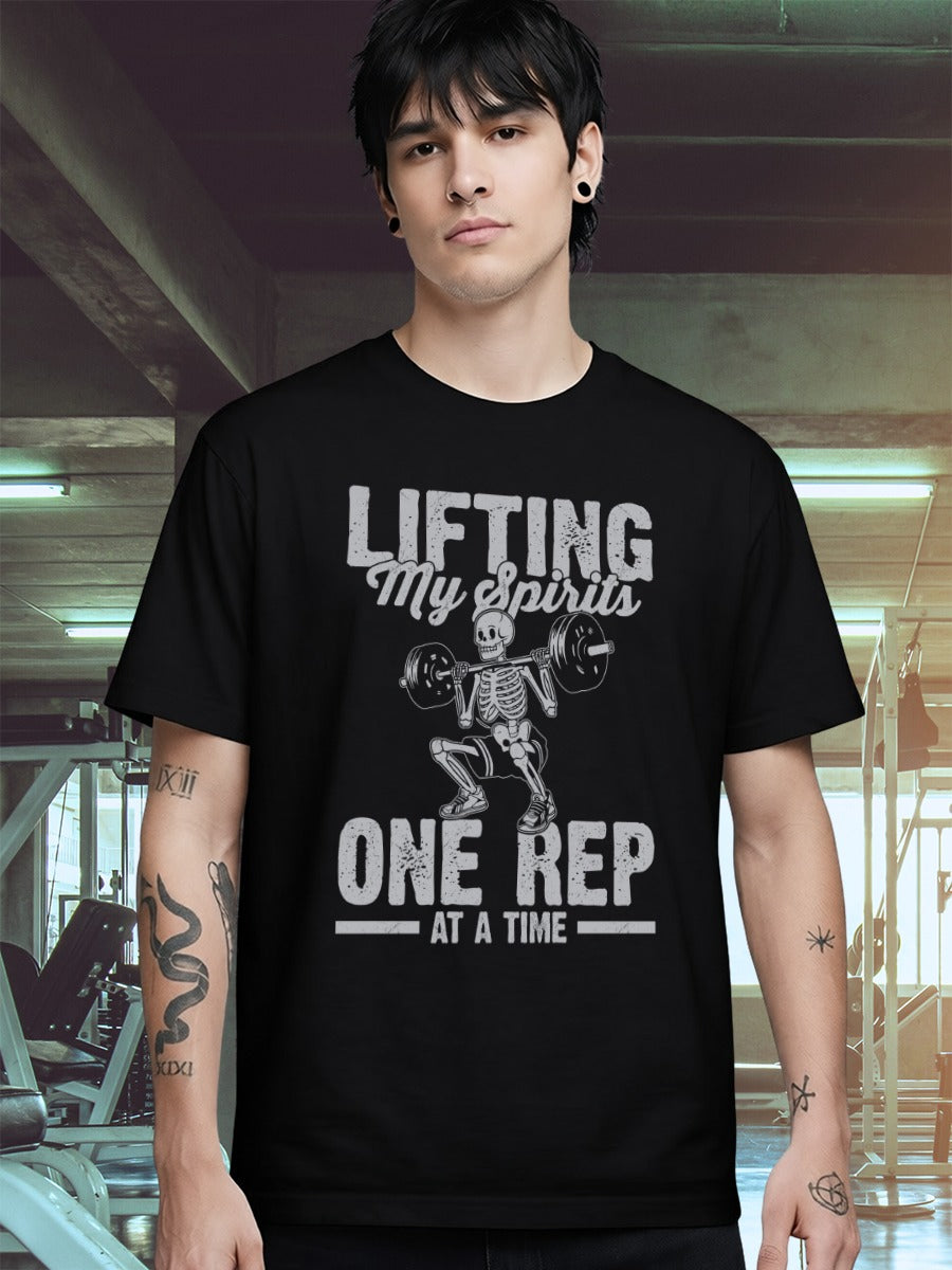 LIFTING MY SPIRITS ONE REP T-SHIRT