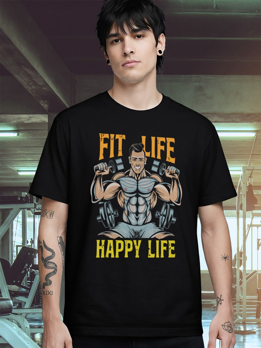 FIT LIFE HAPPY LIFE T-SHIRT